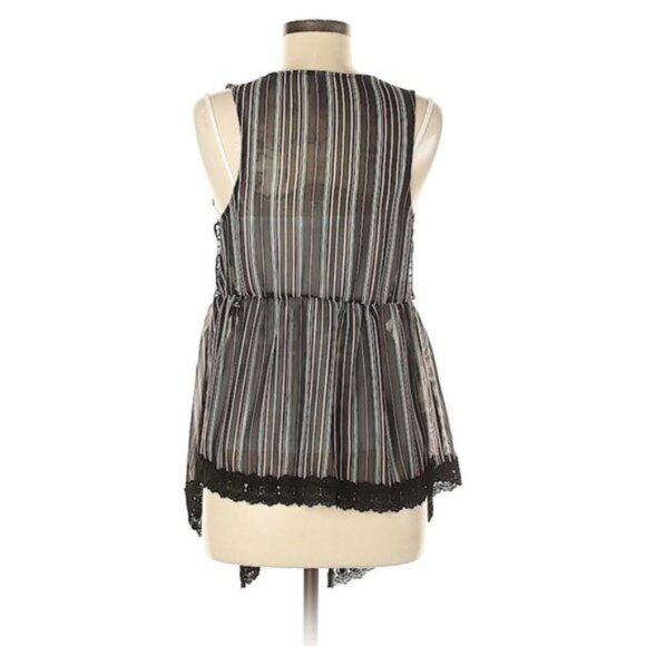 3/$11 Striped Lace Crochet Vest - Picture 5 of 8